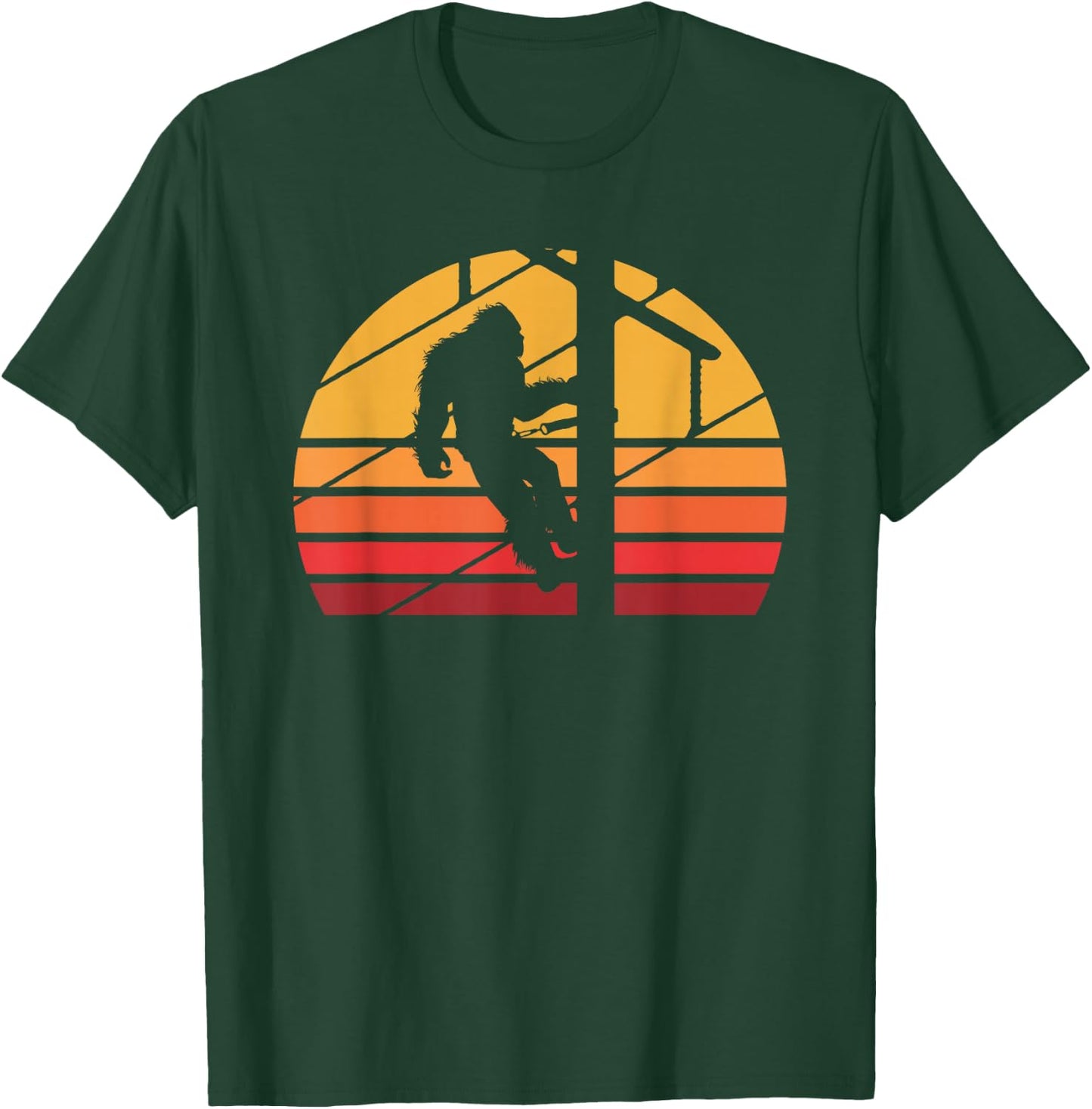 Retro Bigfoot Lineman Electrician Sasquatch Lineworker T-Shirt - T-Shirt | Forest