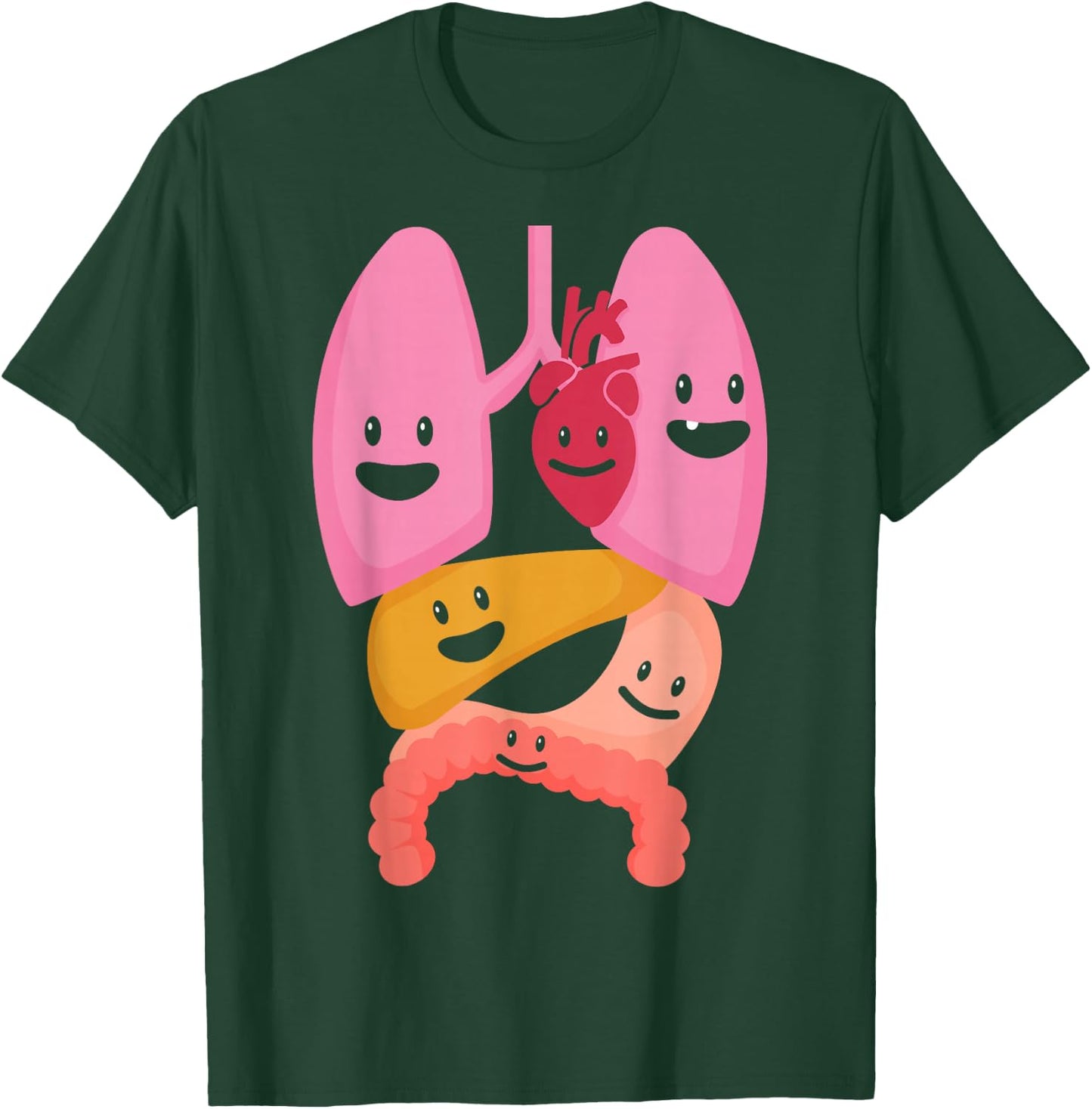 Human Anatomy Lung Human Organs Body Structures Doctor Nurse T-Shirt - T-Shirt | Forest
