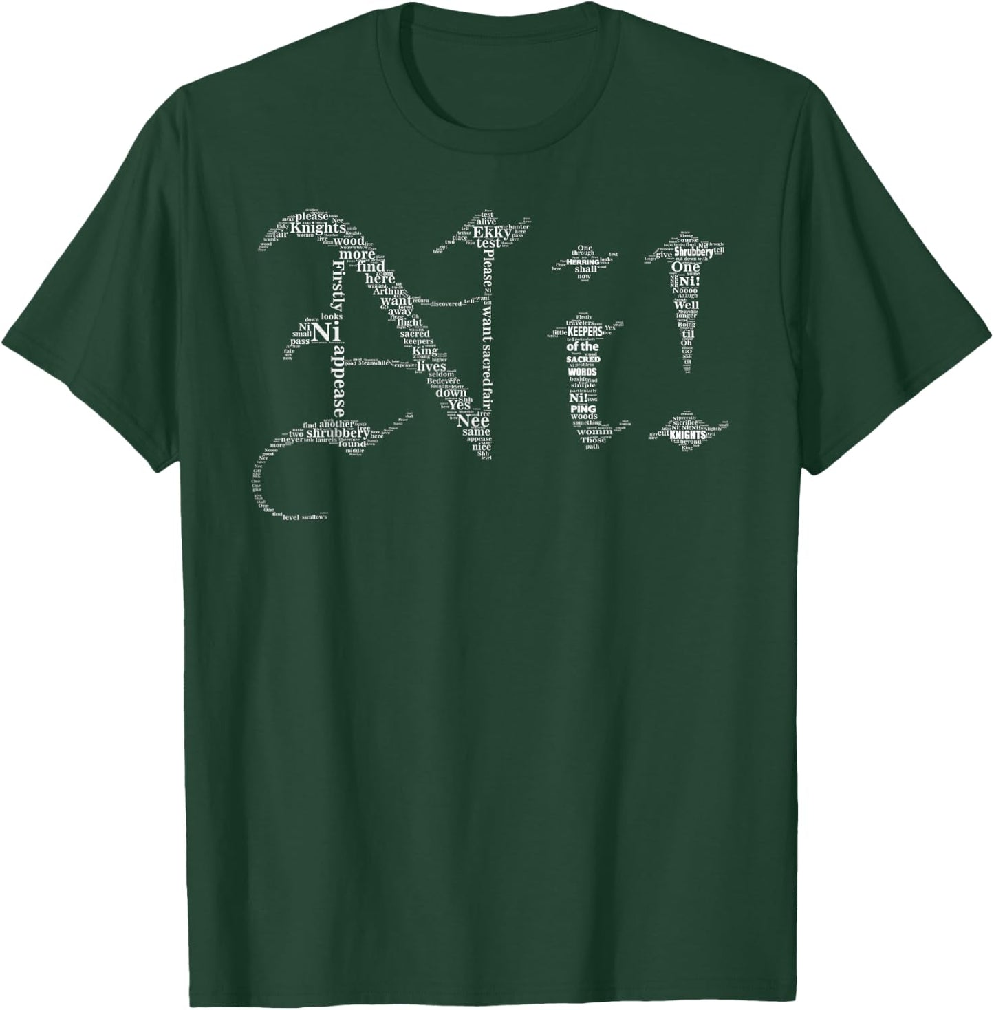 Knights Who Say Ni! Typography Holy Grail Knights of Ni! T-Shirt - T-Shirt | Forest