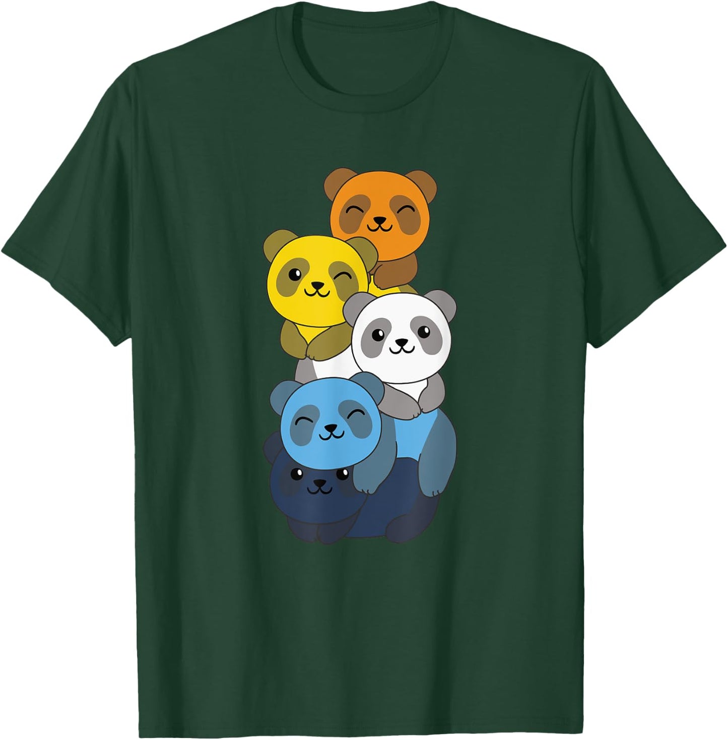 Aroace Flag Pile Pride LGBTQ pandas cute Aroace Panda T-Shirt - T-Shirt | Forest