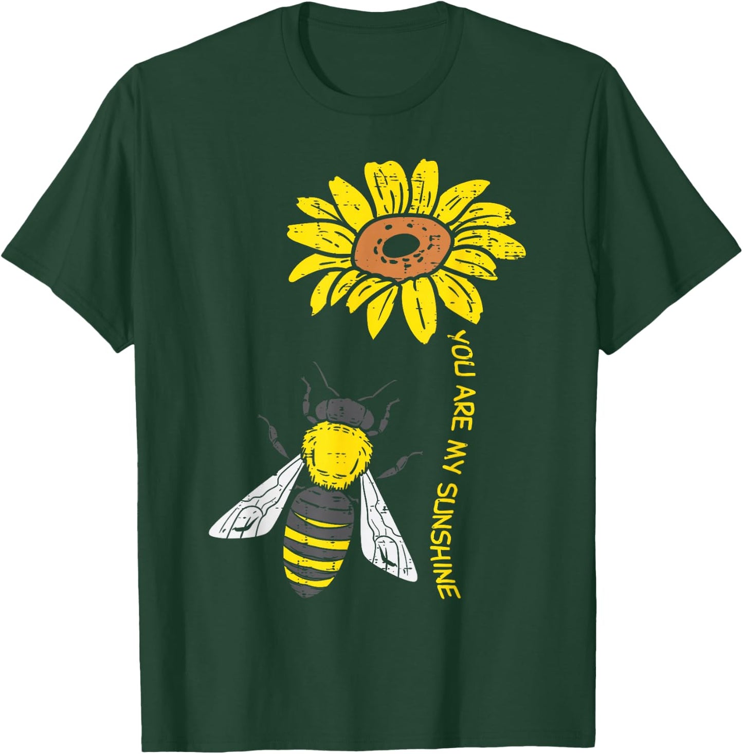 Sunflower Bee You Are Sunshine Vintage Nature Environment T-Shirt - T-Shirt | Forest