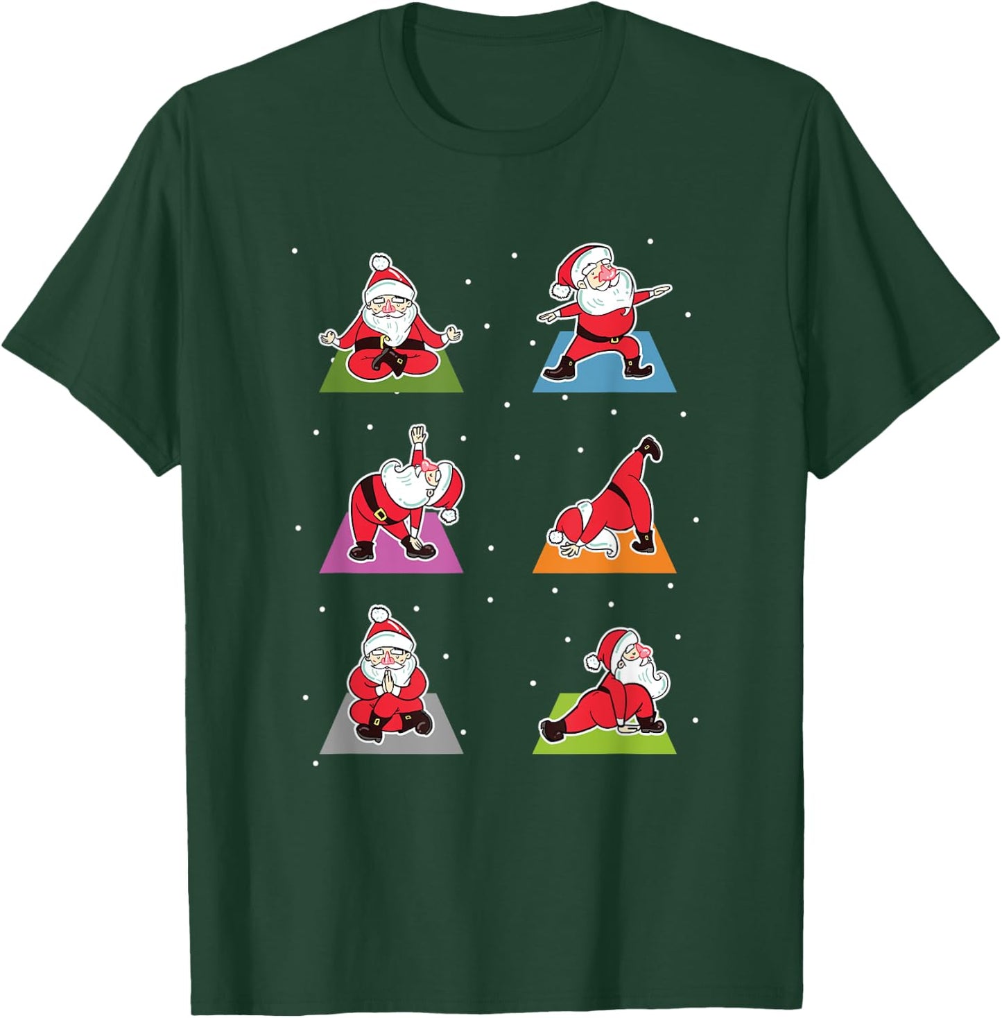 Christmas Yoga Santa Practice Yoga Xmas Meditation T-Shirt - T-Shirt | Forest