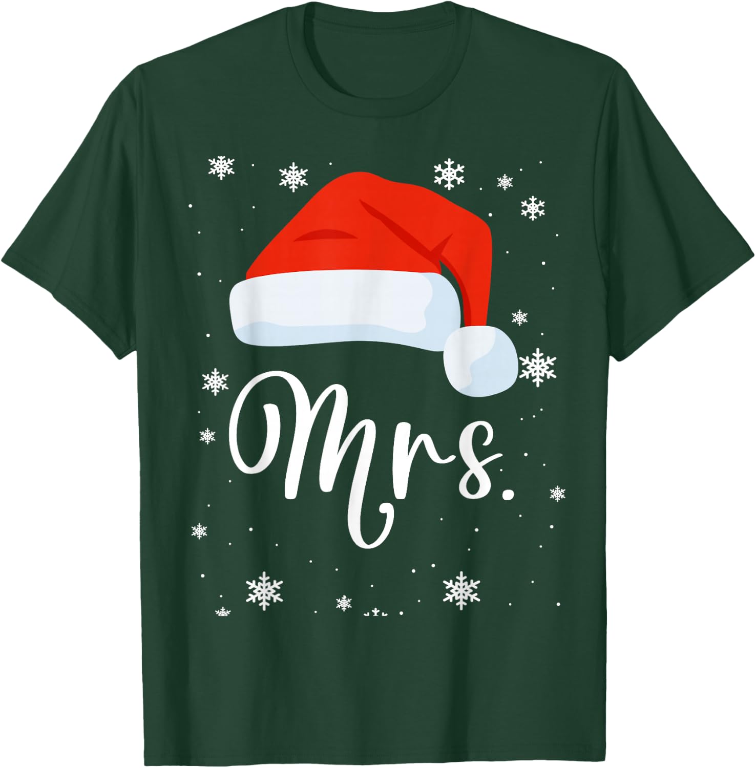 Mr and Mrs Claus Couples Matching Christmas Pajamas Santa T-Shirt - T-Shirt | Forest