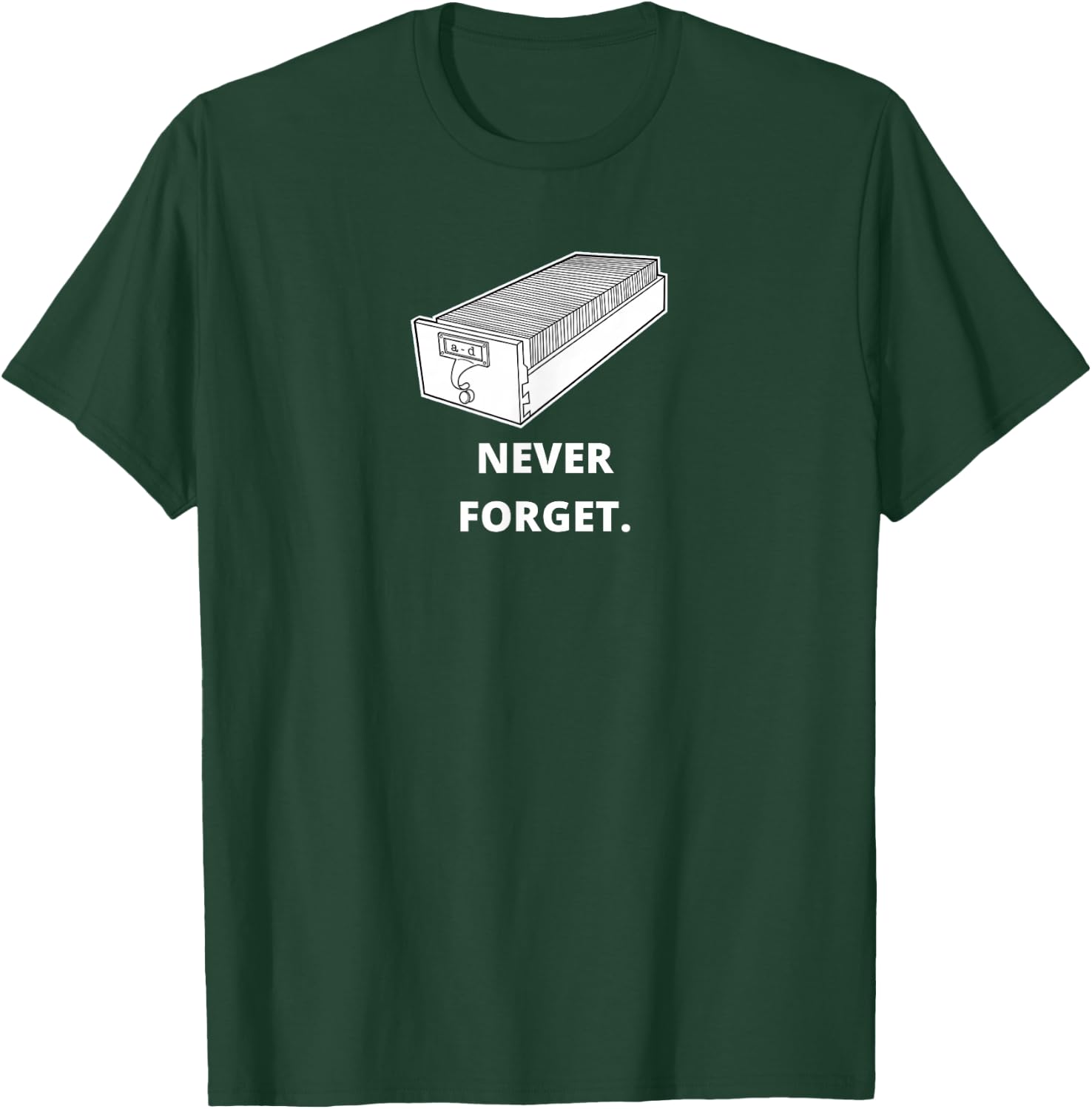 Card Catalog Never Forget Shirt Library Librarian T-Shirt - T-Shirt | Forest