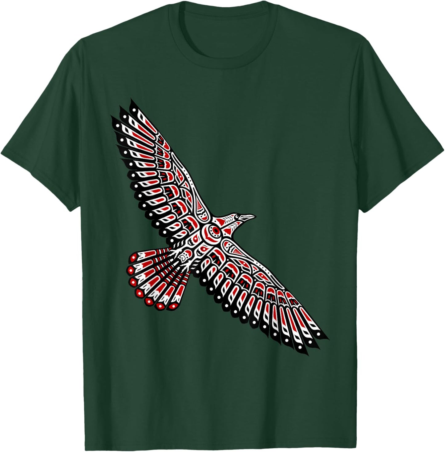 Raven Native American Indian Totem Northwest Coast Pacific T-Shirt - T-Shirt | Forest