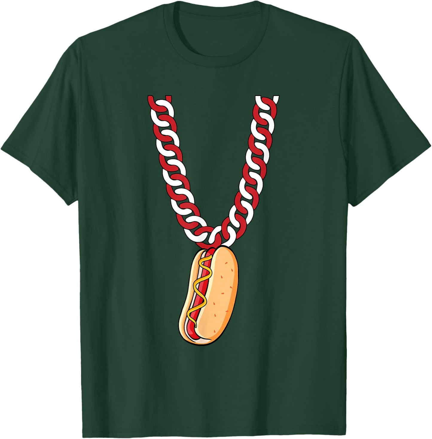 Hot Dog 4th Of July Funny Necklace Patriotic Food Lover T-Shirt - T-Shirt | Forest