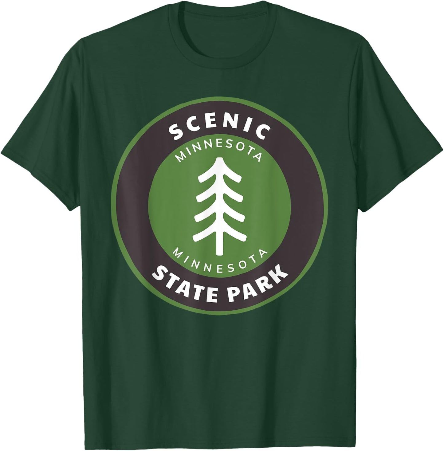 Scenic State Park Minnesota MN Forest Tree Badge T-Shirt - T-Shirt | Forest