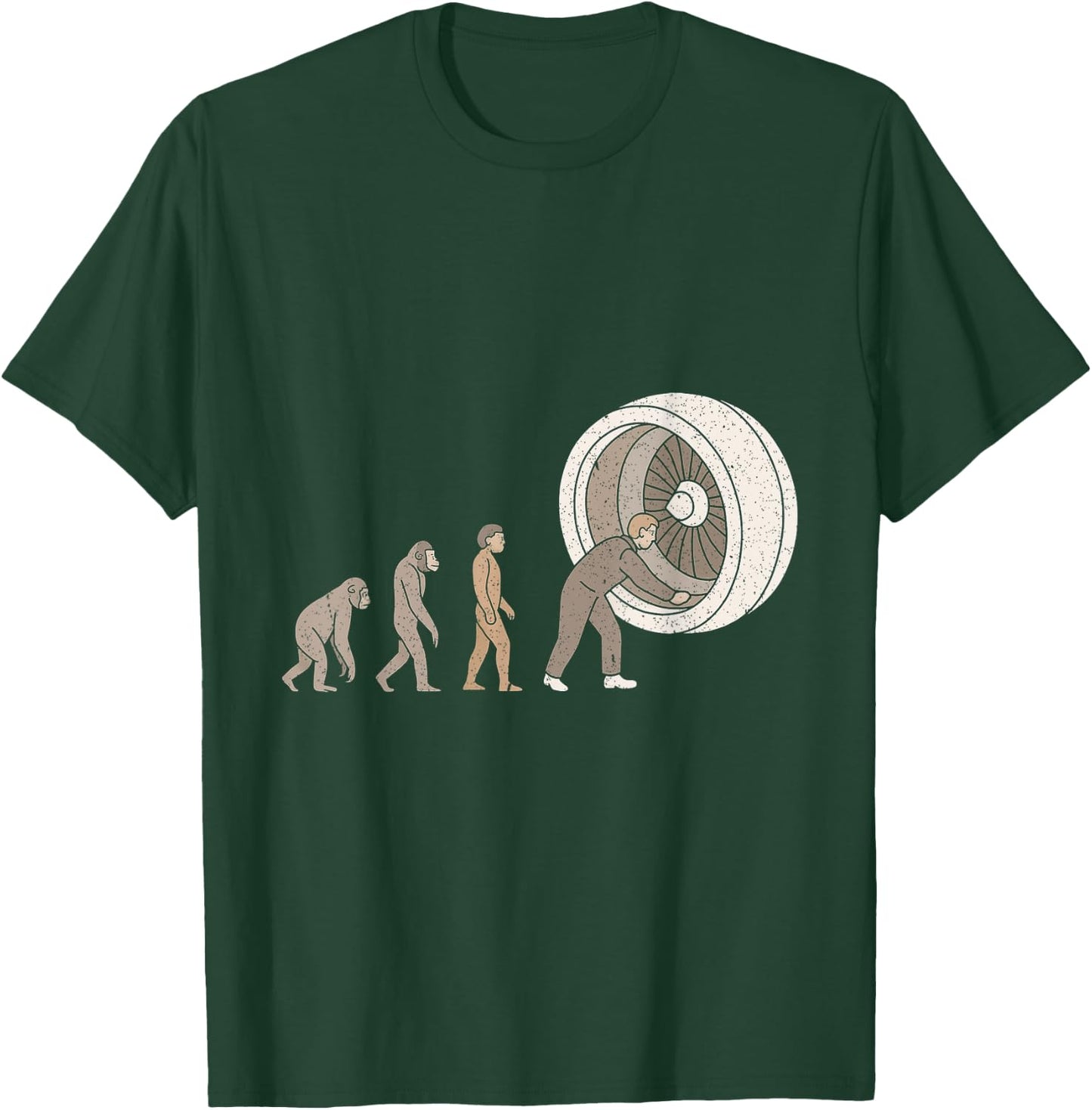 Funny Evolution Aircraft Mechanic Aviation Maintenance Team T-Shirt - T-Shirt | Forest