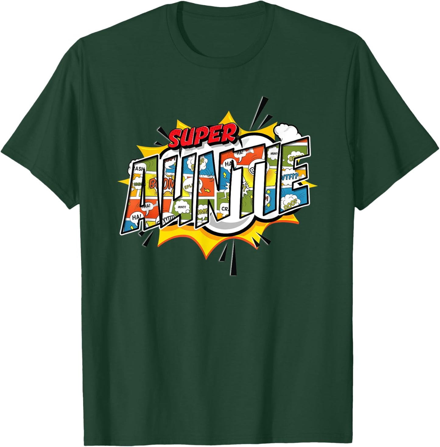 Super Auntie Comic Style Family Gift Your Aunt T-Shirt - T-Shirt | Forest