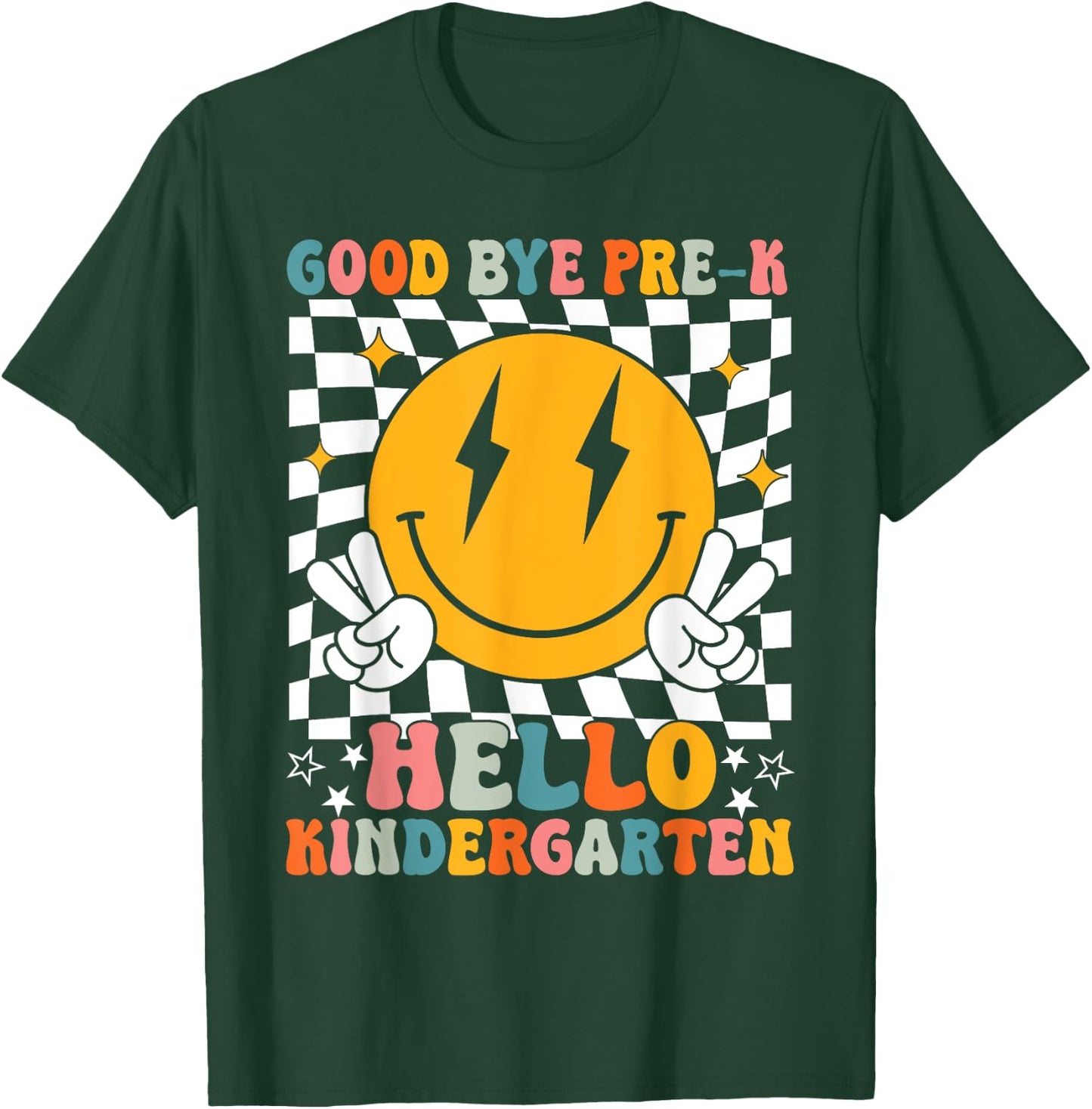 Retro Goodbye PreK Hello Kindergarten PreK Graduation 2025 T-Shirt - T-Shirt | Forest