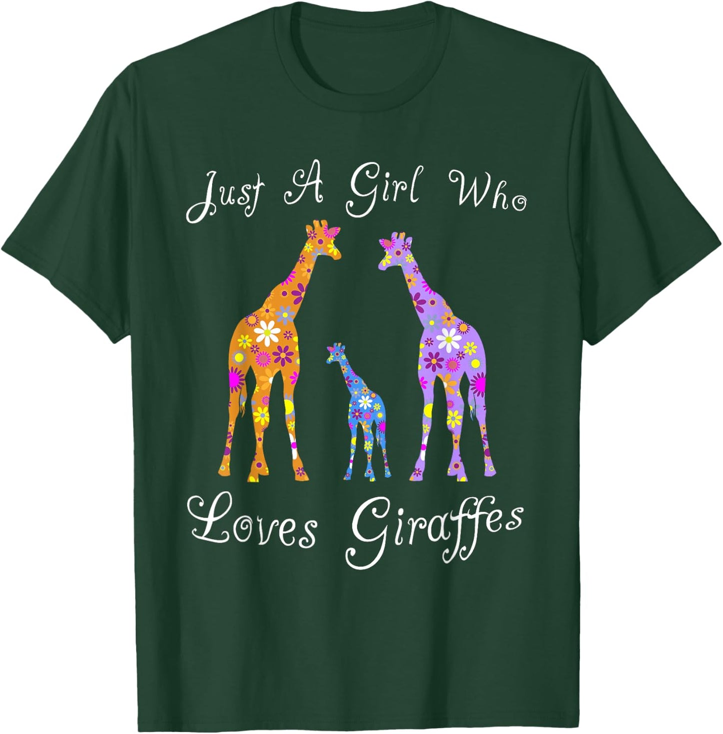 Fun Cute Just A Girl Who Loves Giraffes T-Shirt - T-Shirt | Forest
