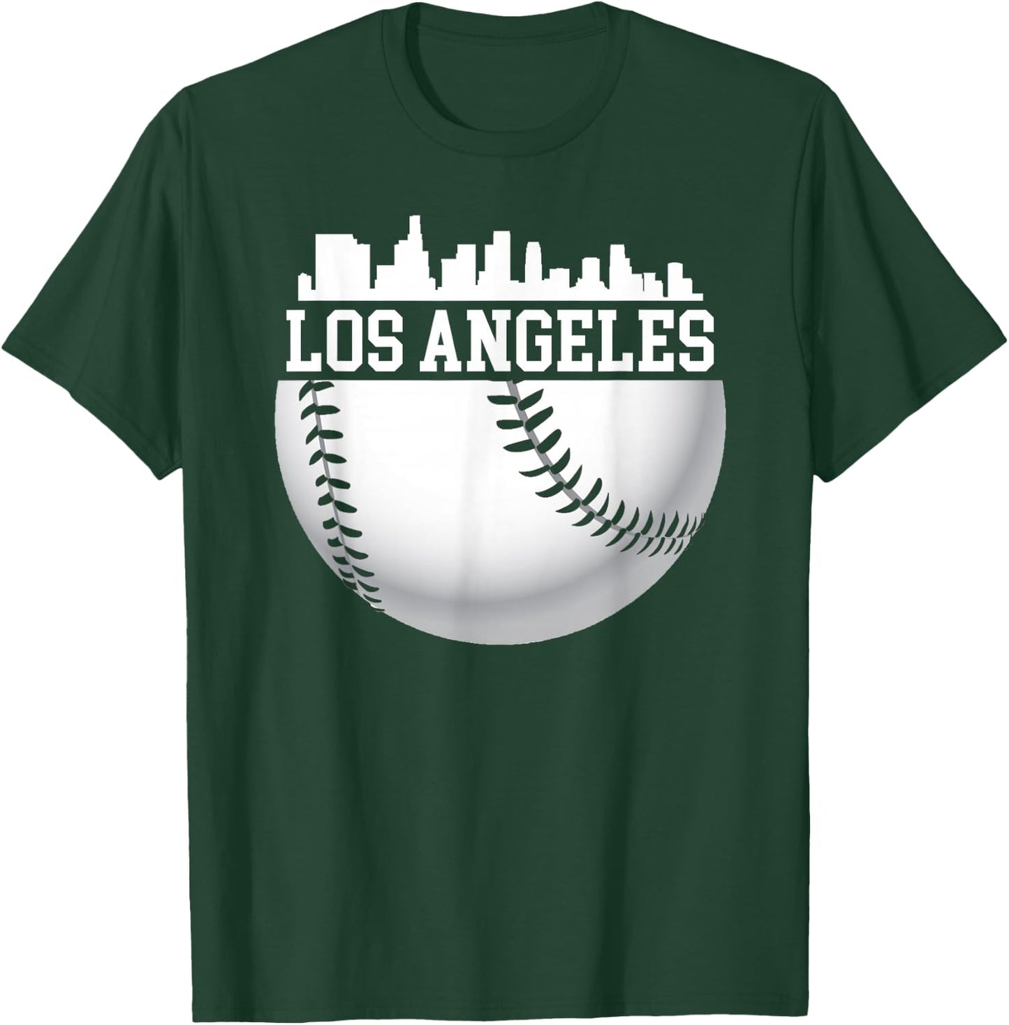 Vintage Downtown Los Angeles Shirt Baseball Retro California T-Shirt - T-Shirt | Forest
