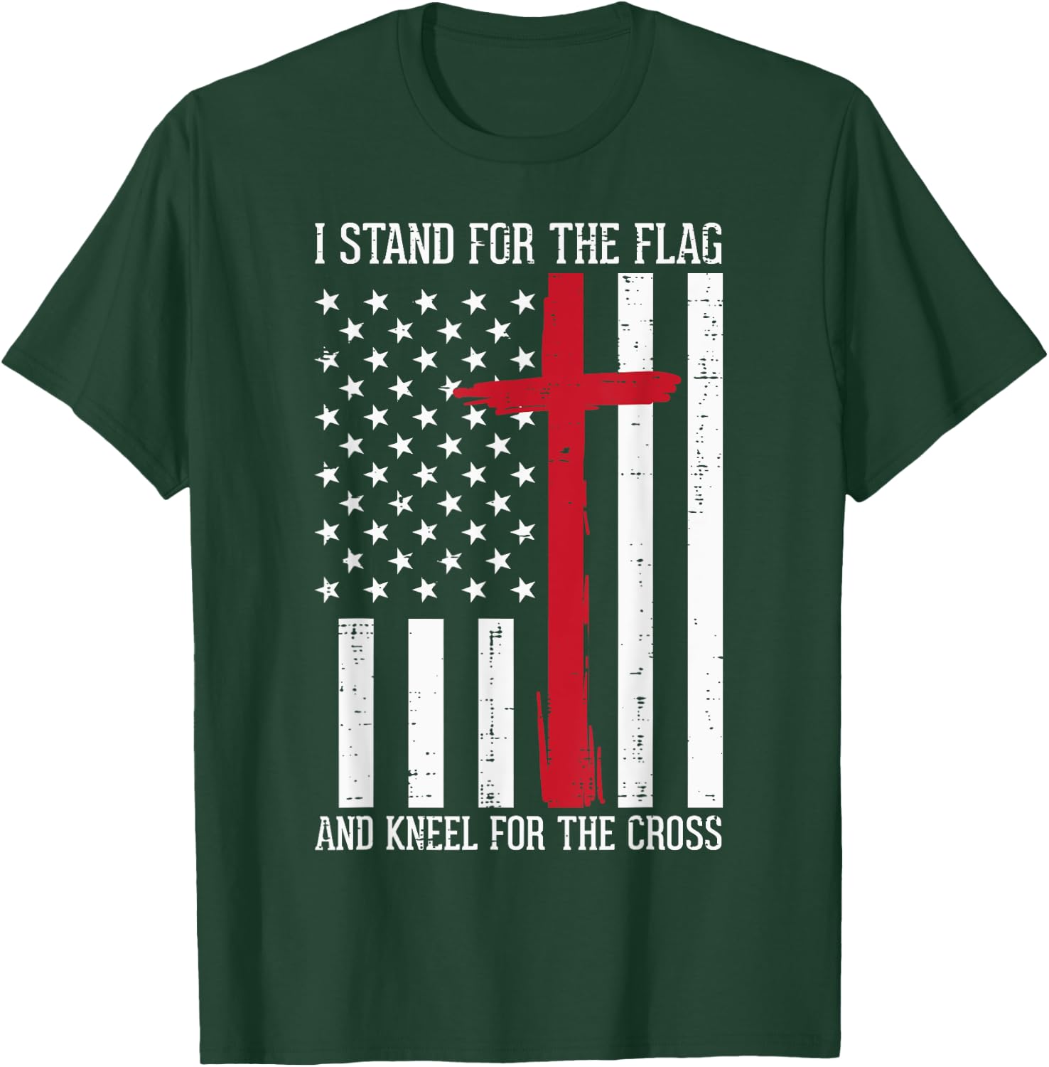 I Stand For The Flag Kneel For Cross Memorial Day Patriot T-Shirt - T-Shirt | Forest