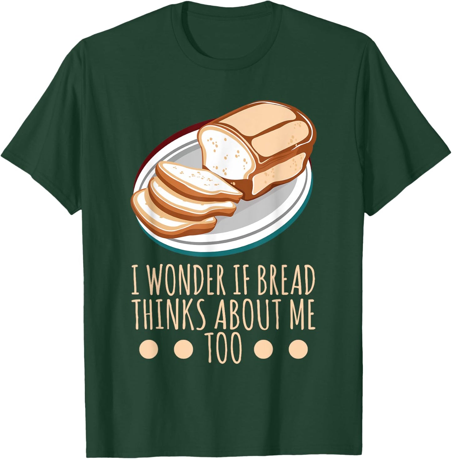 Funny Backword Game "Ich frage mich, ob Brot auch an mich [German Language] T-Shirt - T-Shirt | Forest