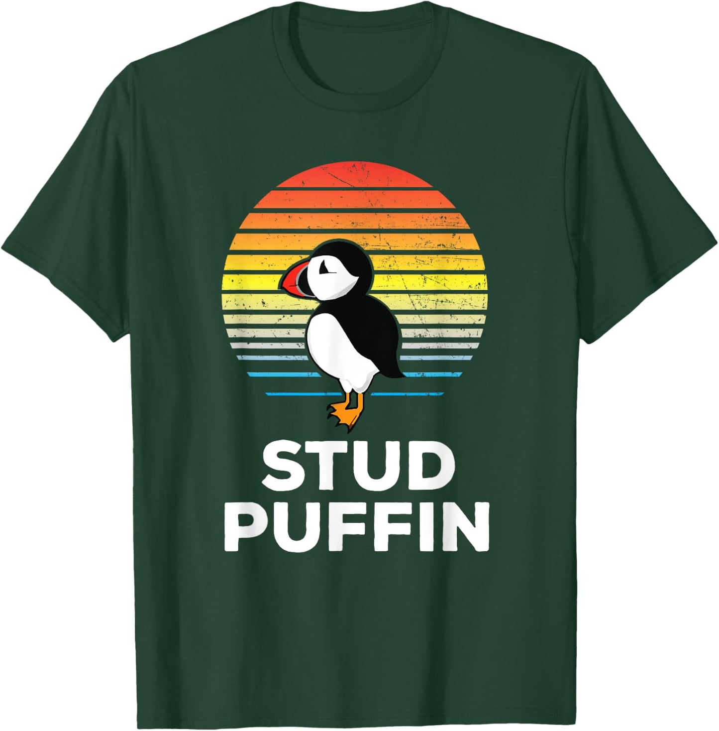 Stud Puffin Funny Seabird Animal Lover Stud Muffin T-Shirt - T-Shirt | Forest