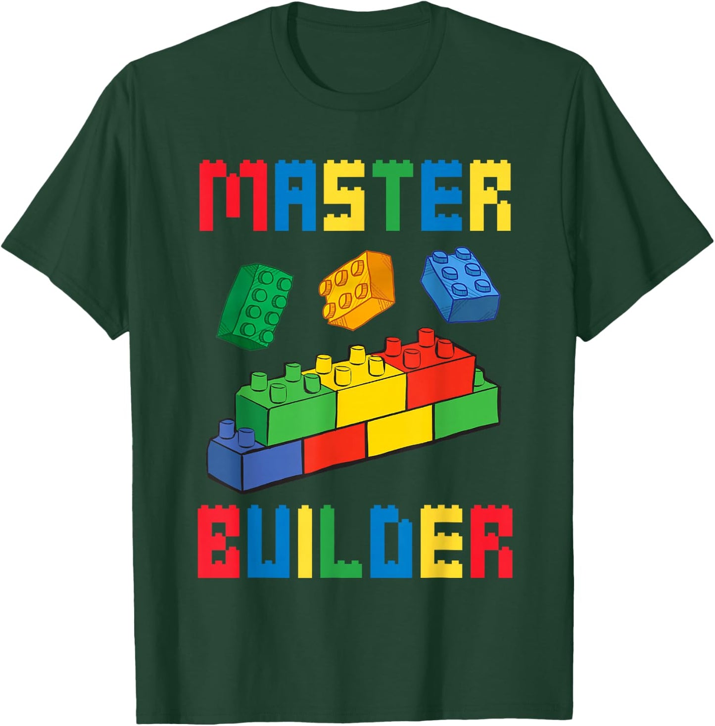 Brick Builder Funny Blocks Building Master Builder Toys Kids Small T-Shirt - T-Shirt | Forest