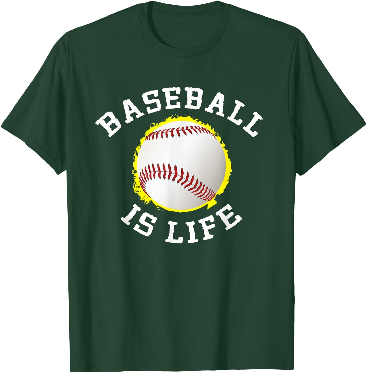 Baseball Is Life Player Fan Saying Athlete Little League T-Shirt - T-Shirt | Forest