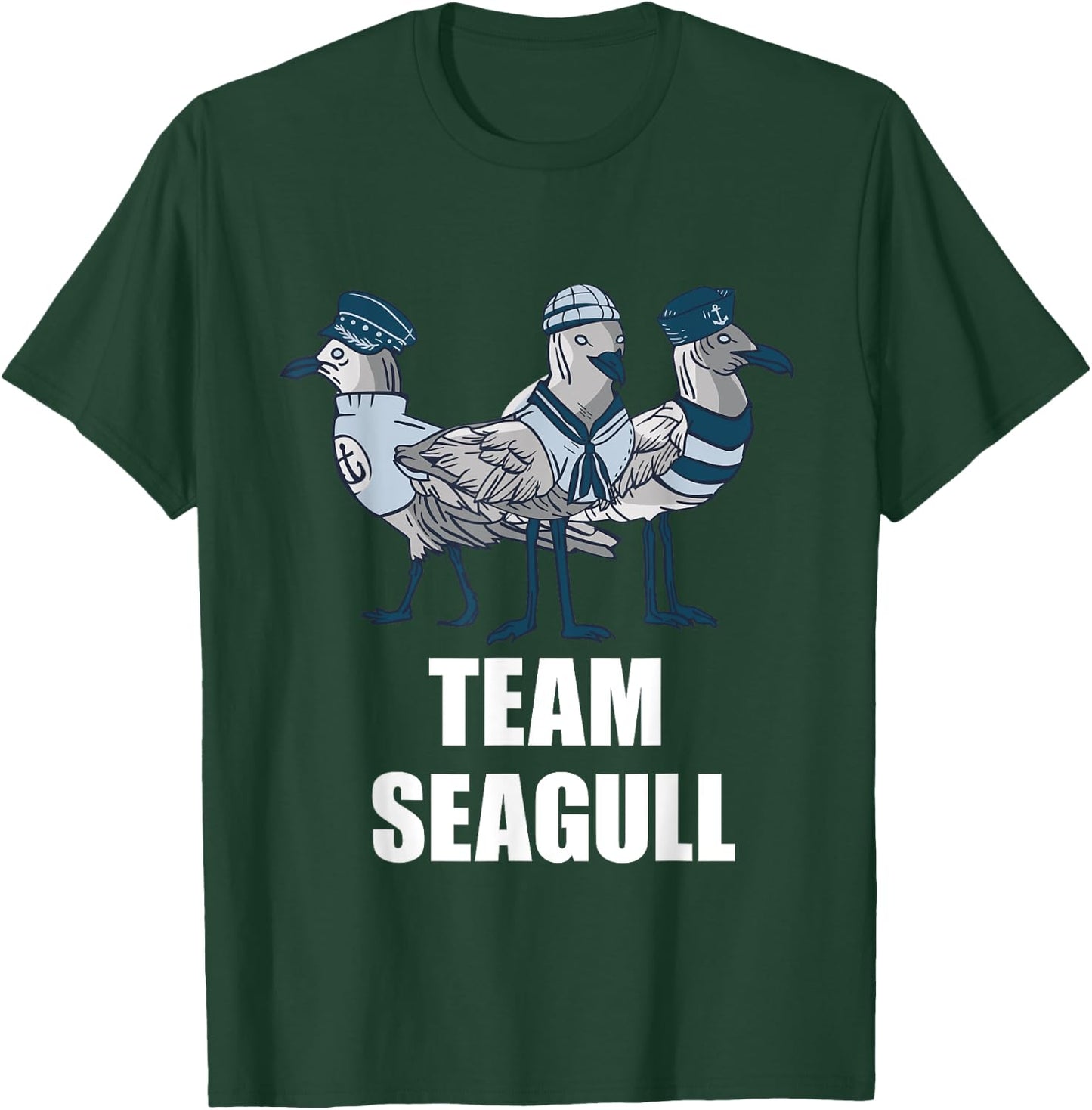 Seagull Team Seagull Sailor Crew Captain Seagull Lover T-Shirt - T-Shirt | Forest