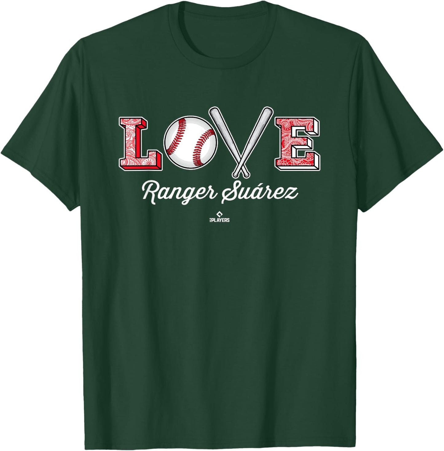 Love Ranger Suarez Philadelphia MLBPA T-Shirt - T-Shirt | Forest