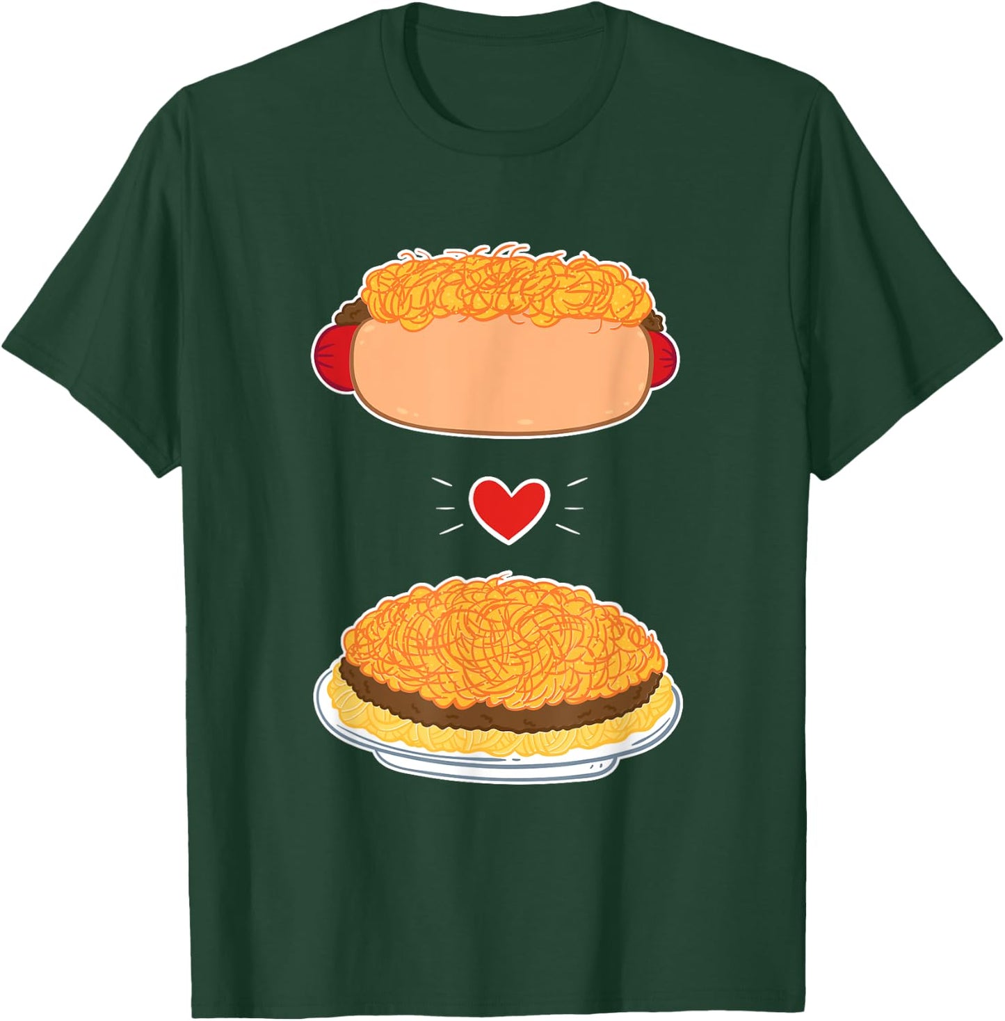 3 Way Cincinnati Style Chili And Cheese Coney Lover T-Shirt - T-Shirt | Forest