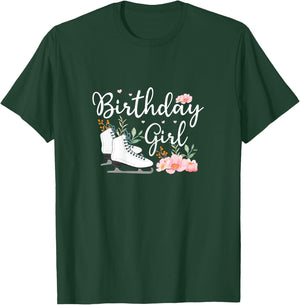 Funny Ice Skating Birthday Graphic and Girl Skater T-Shirt - T-Shirt | Forest