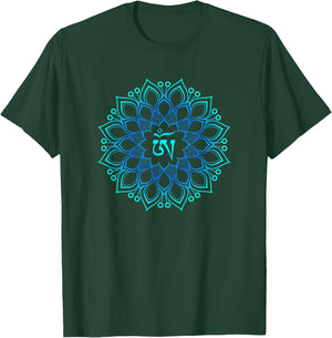Beautiful Flower Mandala Chakra OM Graphic Yoga T-Shirt - T-Shirt | Forest