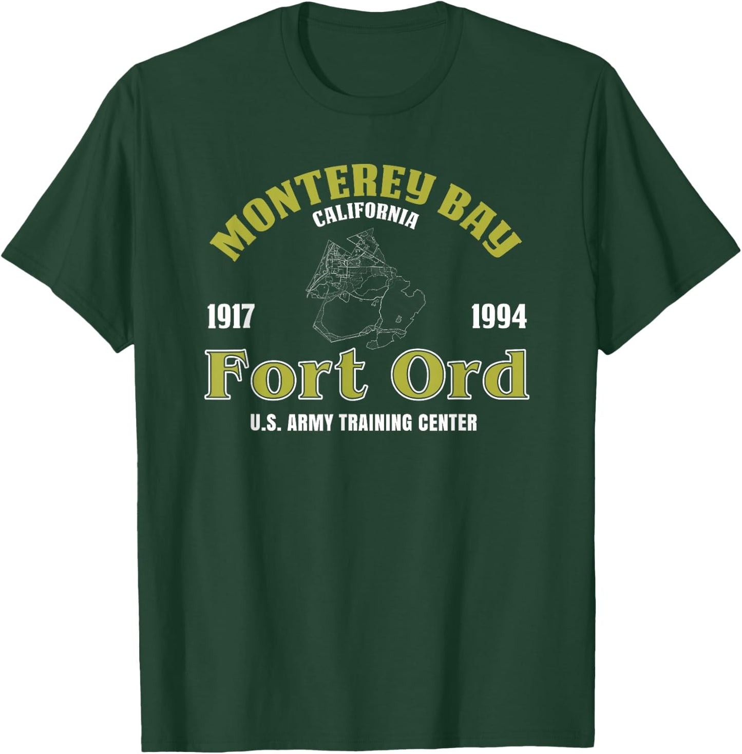 Monterey Bay California Fort Ord U.s. Army Training Center T-Shirt - T-Shirt | Forest