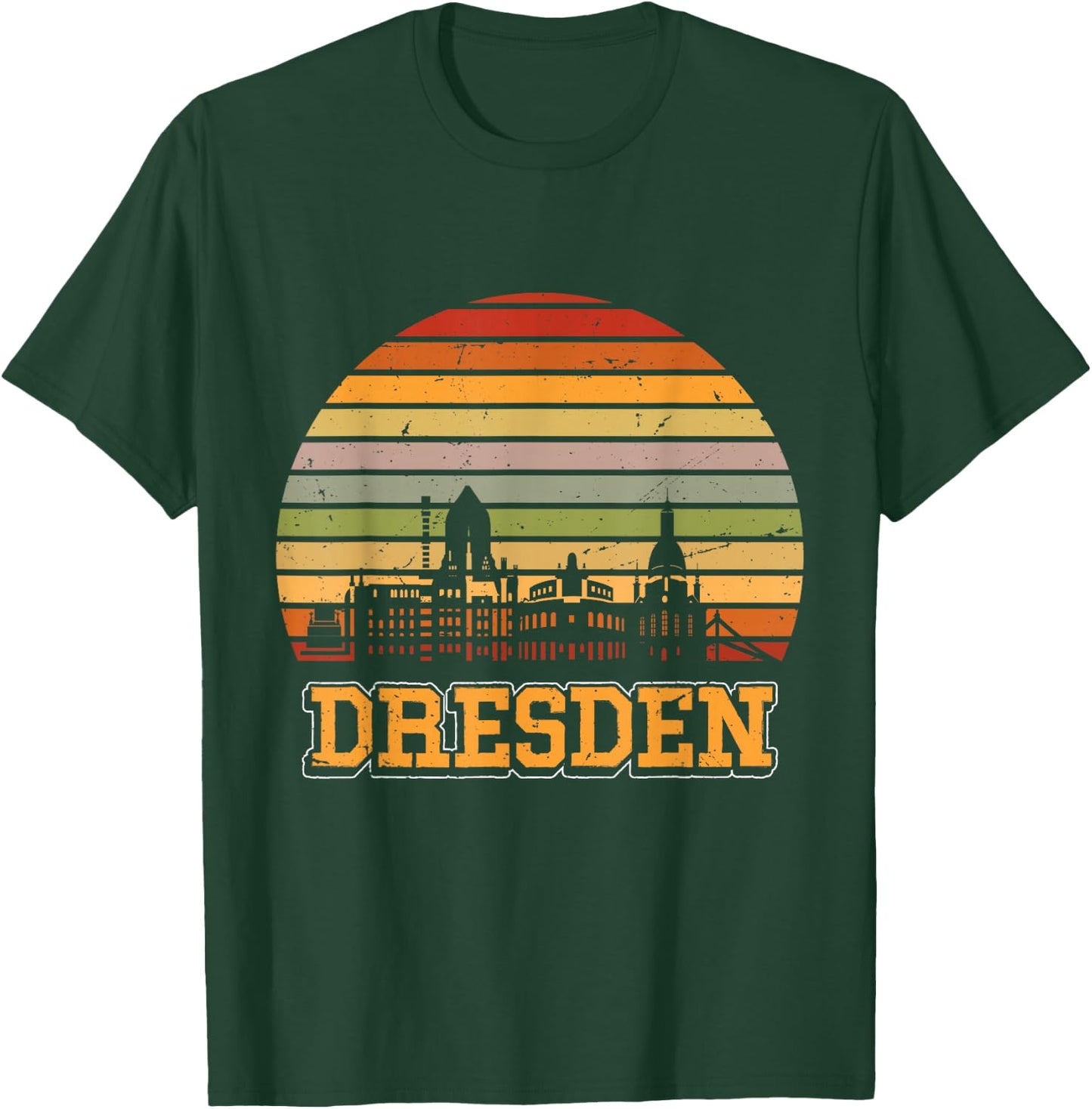 Dresden Skyline Retro Vintage Souvenir Dresden T-Shirt - T-Shirt | Forest