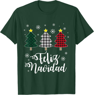Feliz Navidad Matching Family Christmas Spanish Mexican Xmas T-Shirt - T-Shirt | Forest