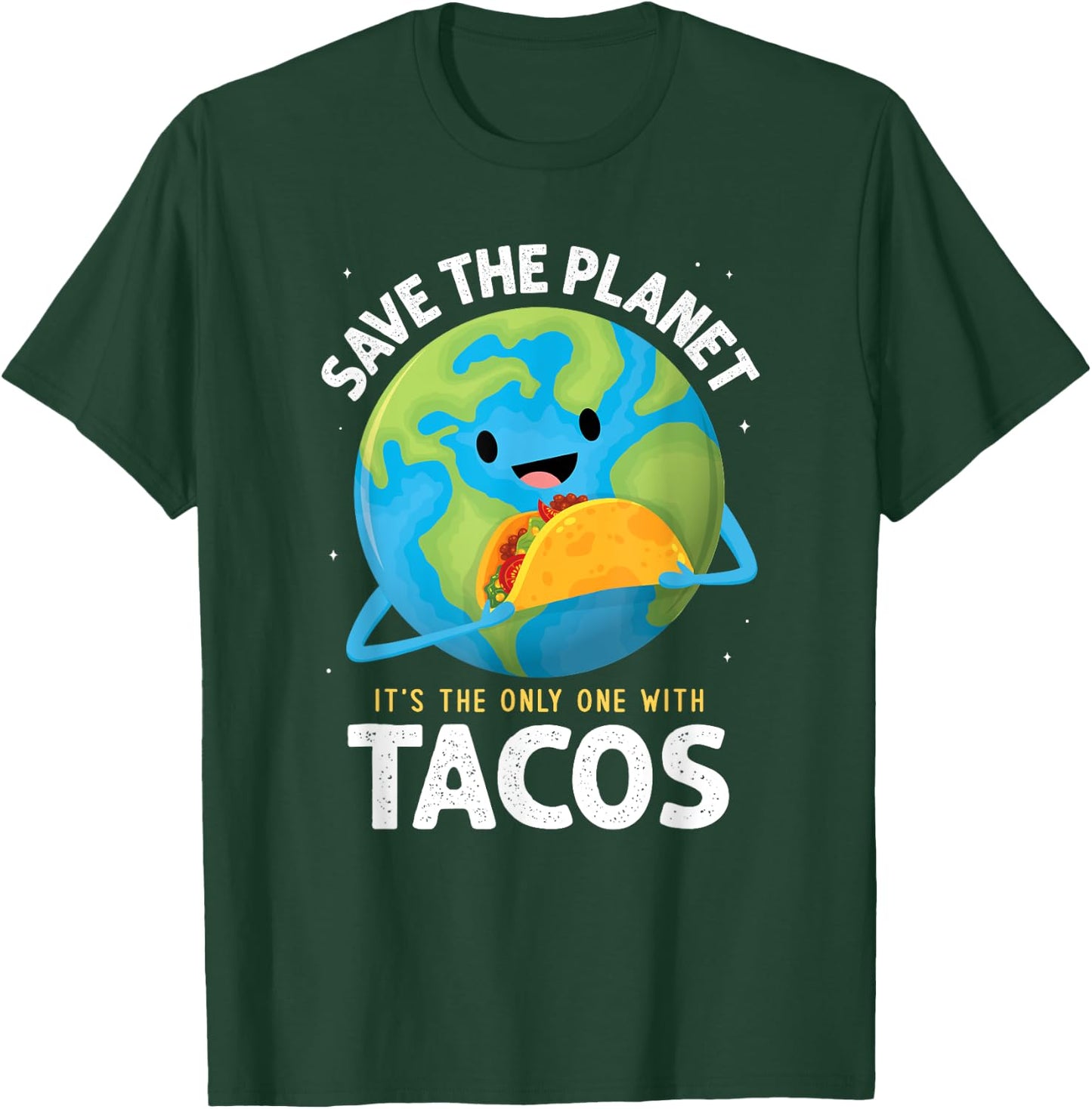 Save the Planet Its the Only One with Tacos Earth Day kids T-Shirt - T-Shirt | Forest