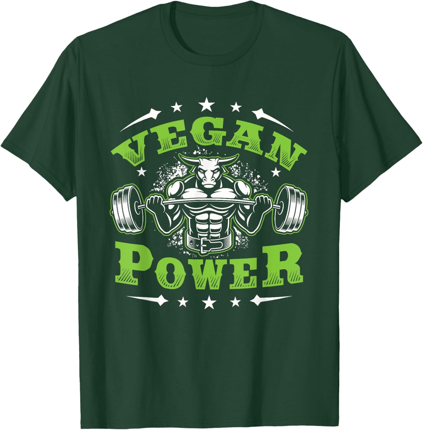 Vegan Fitness Workout I'm Vegan Power T-Shirt - T-Shirt | Forest