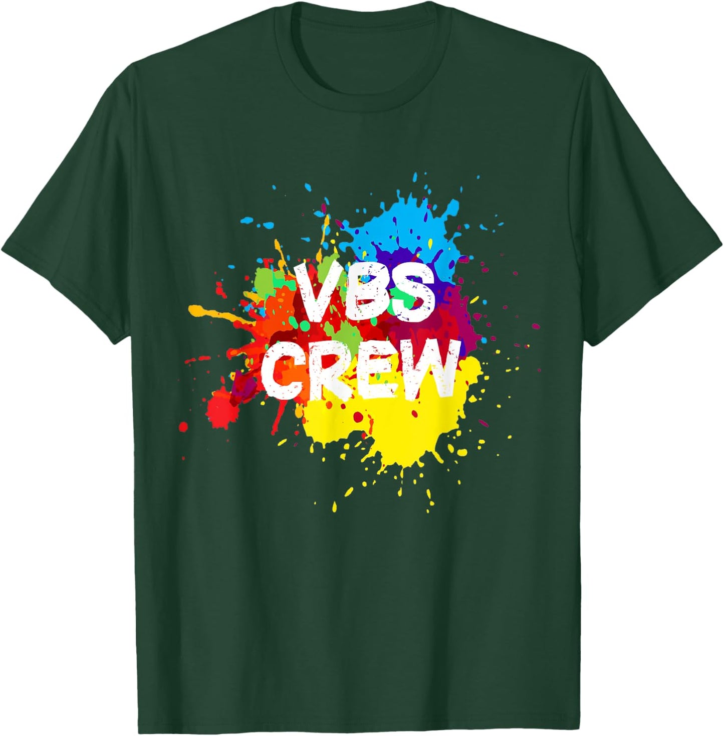 VBS 2022 Crew Vacation Bible School Paint Splatter T-Shirt - T-Shirt | Forest
