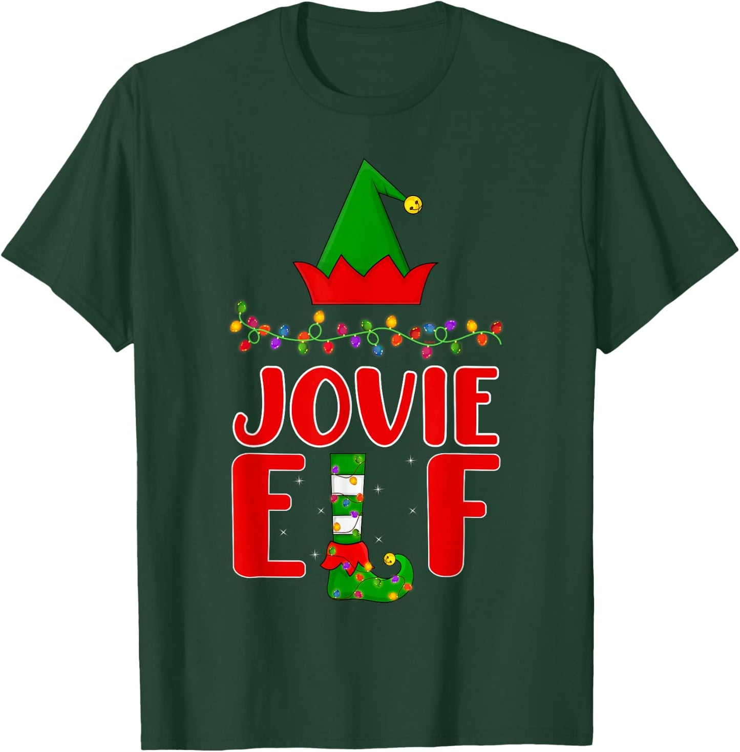 Jovie Elf Matching Family Lighting Christmas T-Shirt - T-Shirt | Forest