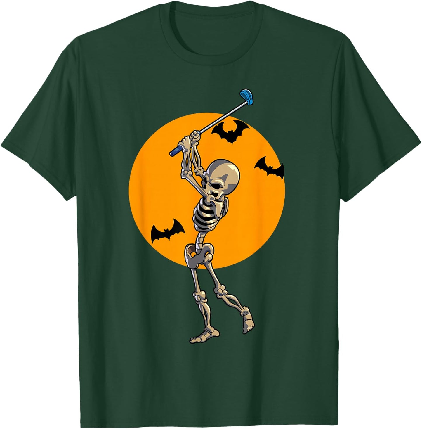 Golfing Skeleton Halloween Men Golf Halloween Golfer T-Shirt - T-Shirt | Forest