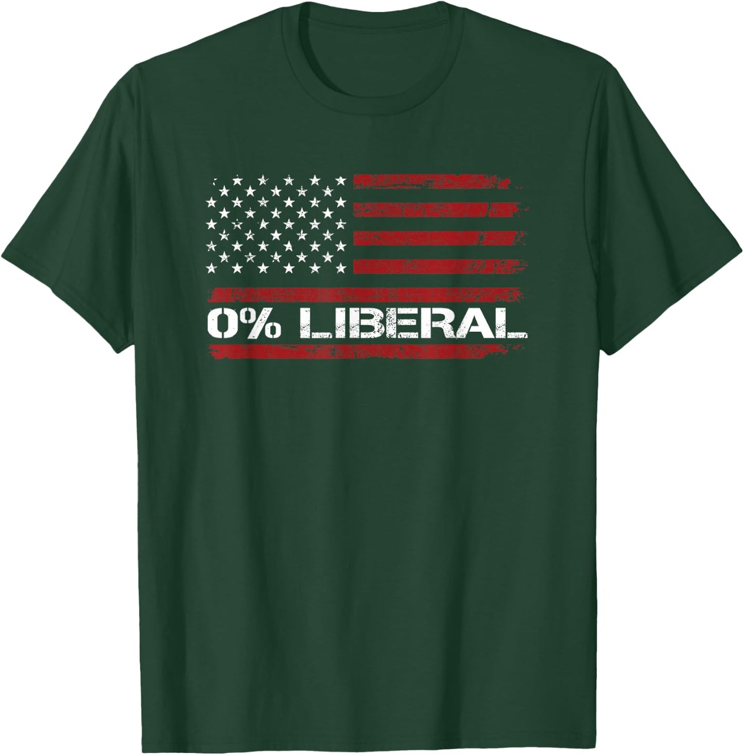 0% Liberal Zero Percent Anti Liberal - Red Republican Flag T-Shirt - T-Shirt | Forest
