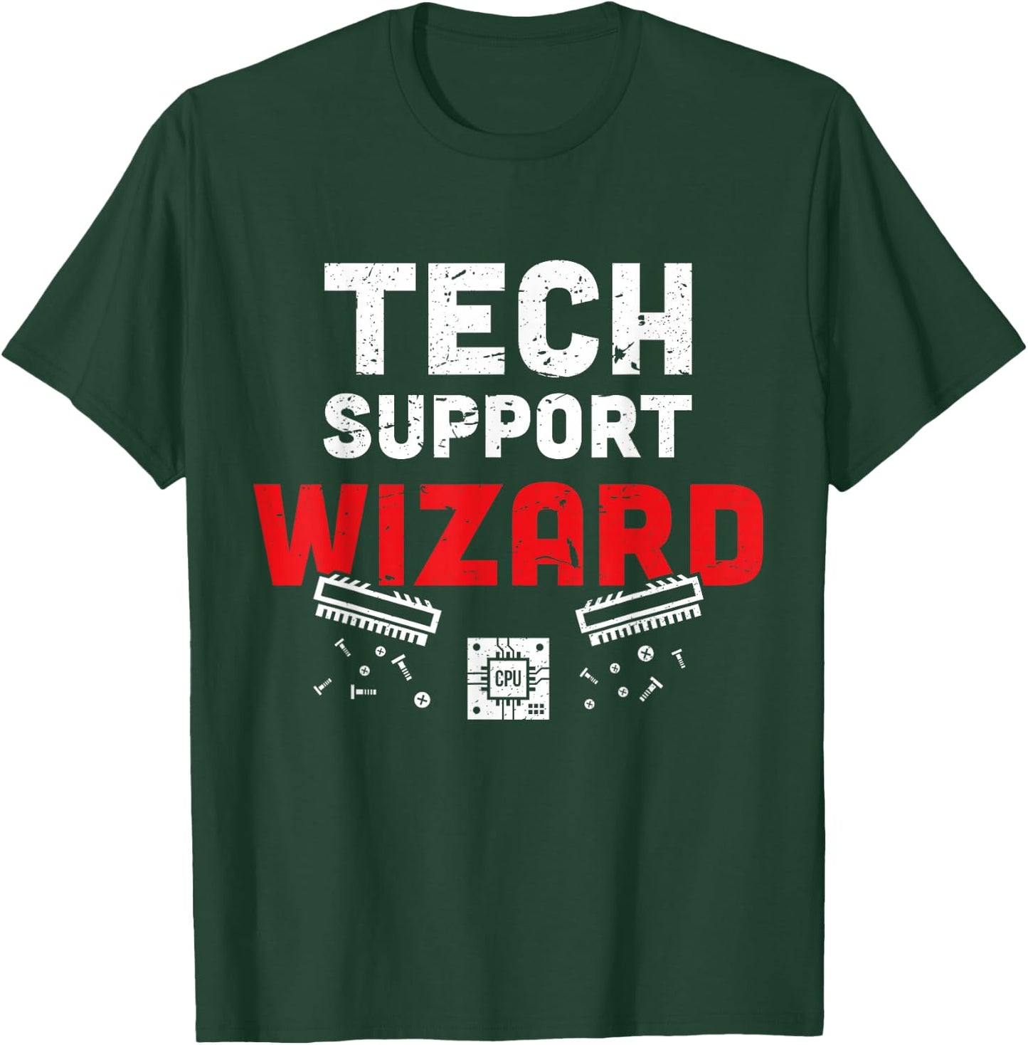 Tech Support Wizard Helpdesk and Computer Technician T-Shirt - T-Shirt | Forest