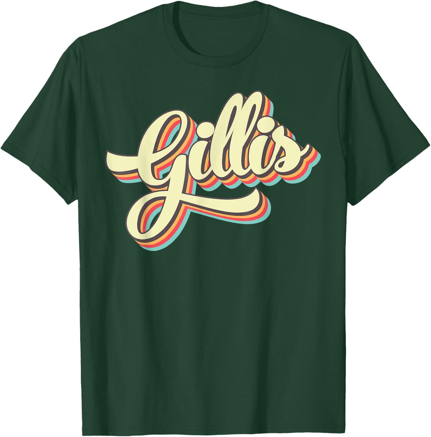 Gillis Retro Art Baseball Font Vintage T-Shirt - T-Shirt | Forest