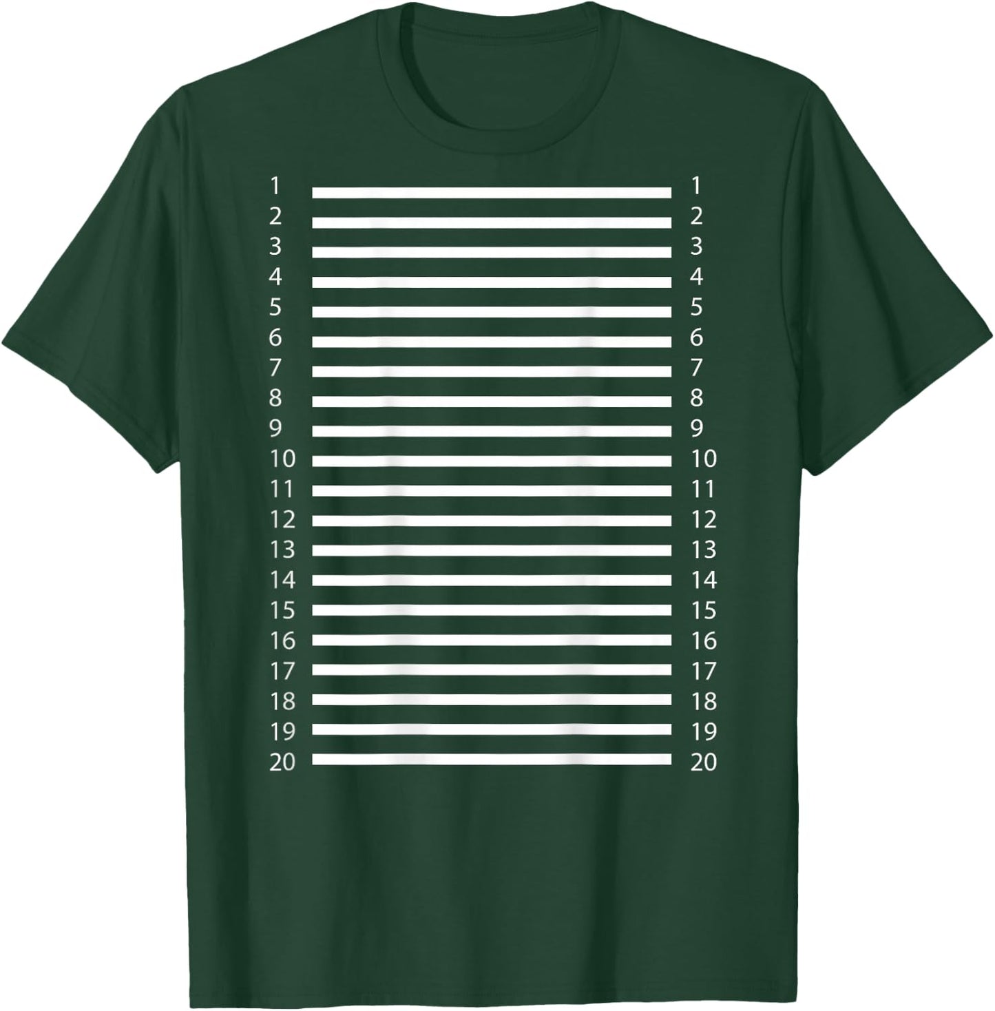 Hair Length Check 20 Lines on The Back of The T-Shirt - T-Shirt | Forest