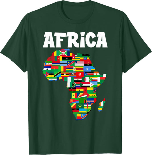 Africa Proud African Country Flags Continent Love T-Shirt - T-Shirt | Forest
