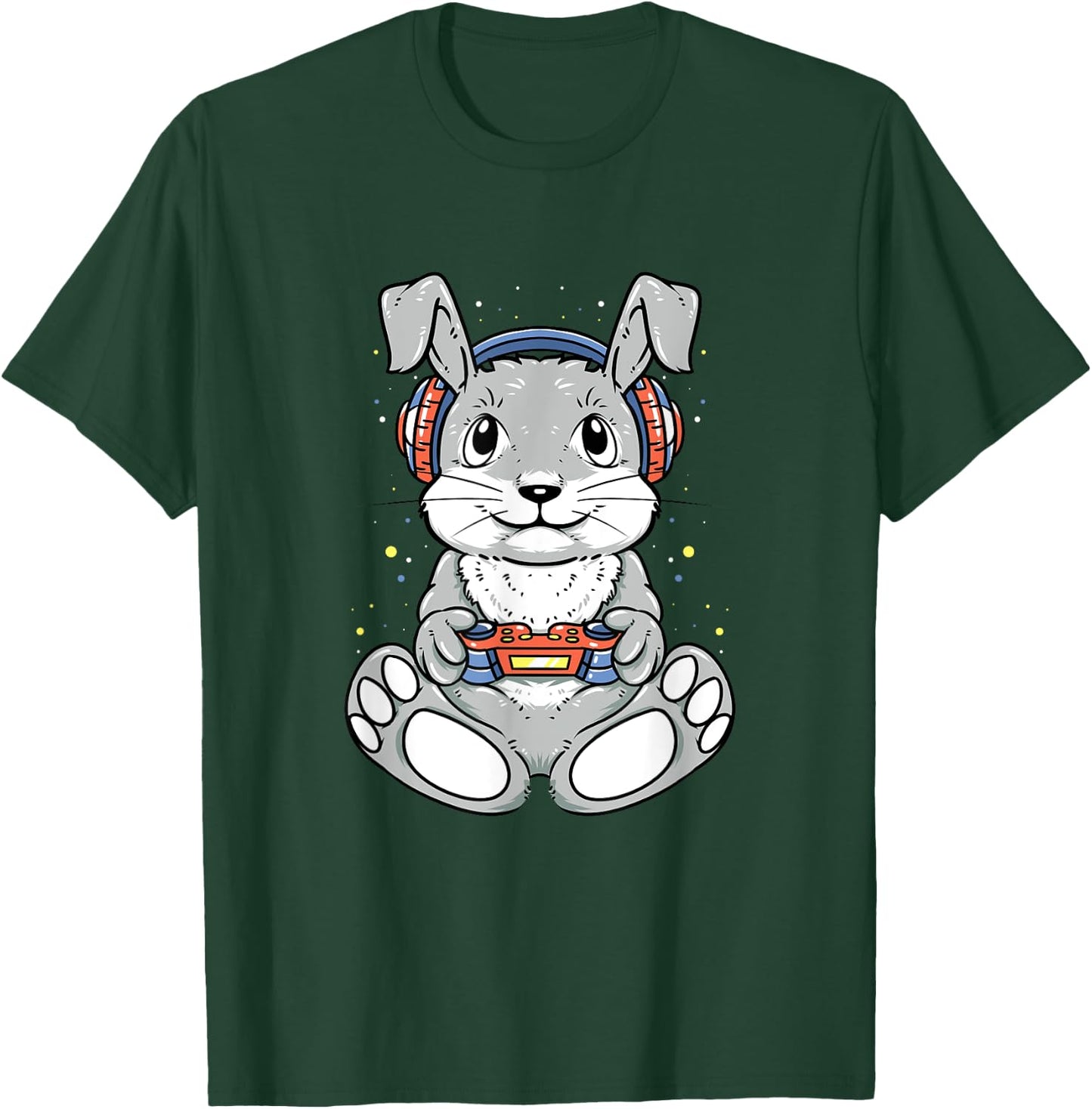 Happy Easter Day Bunny Funny Boys Girls Kids Gamer T-Shirt - T-Shirt | Forest