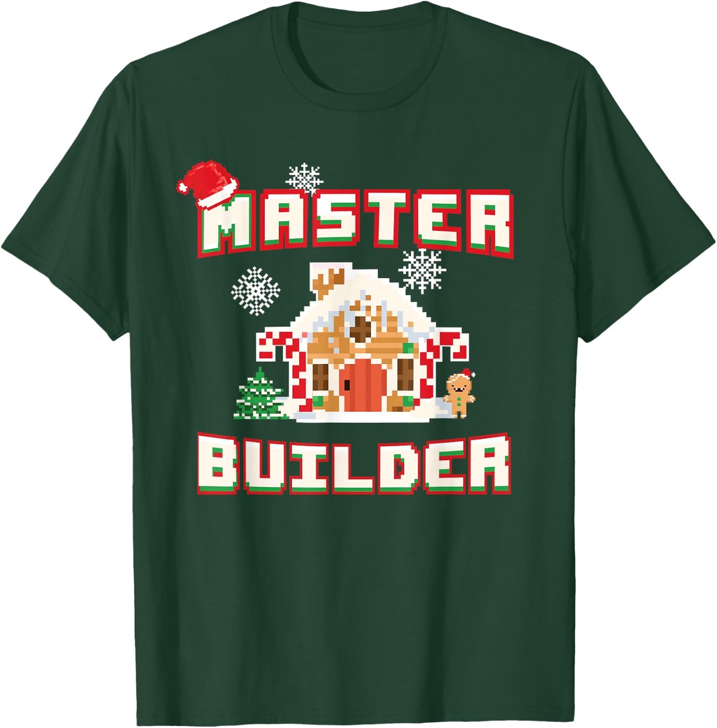 Master Builder Gingerbread House Construction Decorating T-Shirt - T-Shirt | Forest