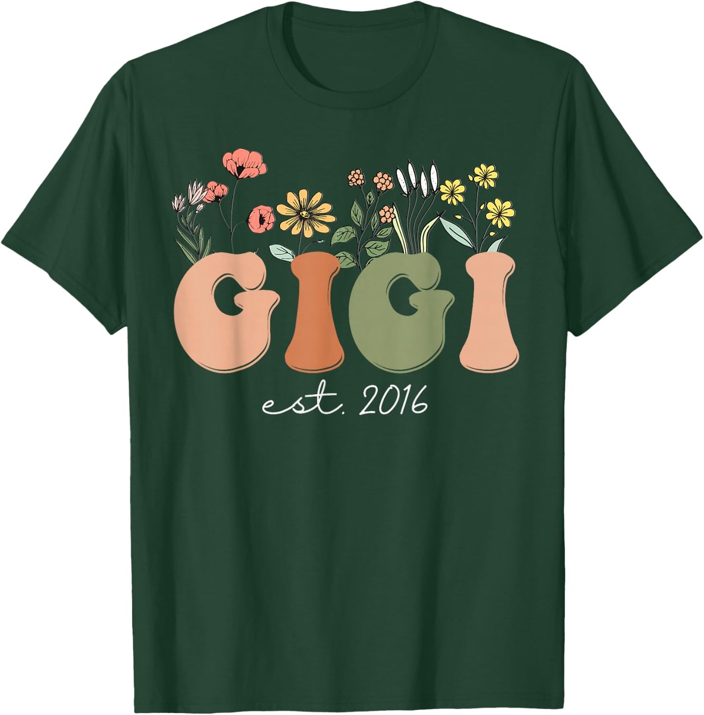 Soon To Be Gigi Est 2016 Wildflowers Pregnancy Announcement T-Shirt - T-Shirt | Forest