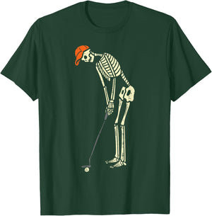 Skeleton Golf Funny Halloween Golfing Sports Golfer Men T-Shirt - T-Shirt | Forest