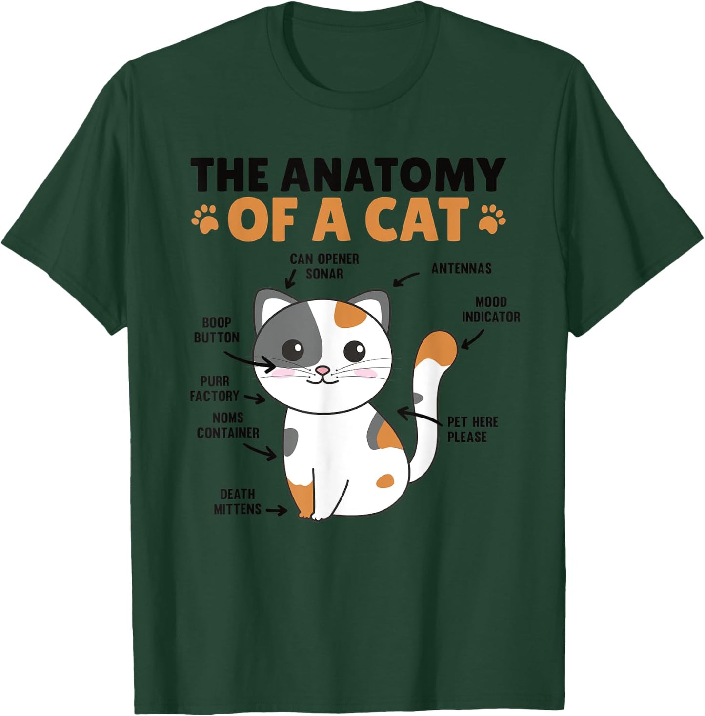 The Anatomy Of A Cat Funny Explanation Of A Cat T-Shirt - T-Shirt | Forest