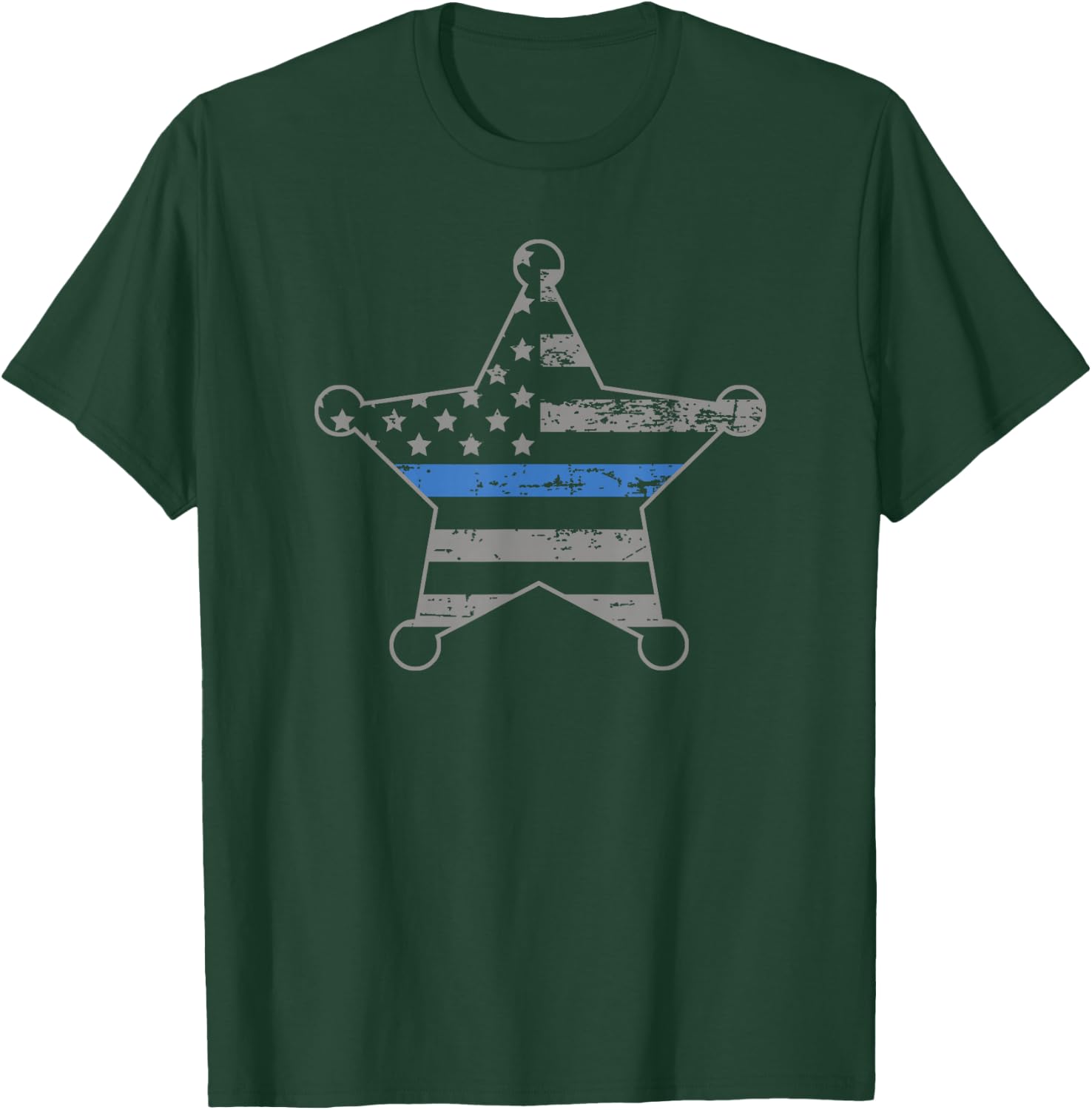 Thin Blue Line Deputy Sheriff Star T-Shirt - T-Shirt | Forest