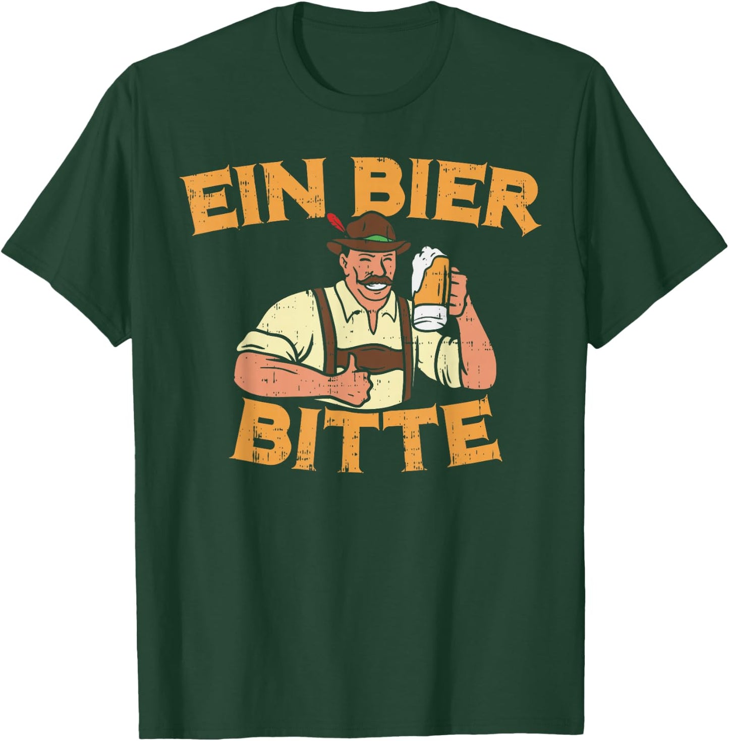 Ein Bier Bitte Shirt German Oktoberfest Beer Mug Drinking T-Shirt - T-Shirt | Forest
