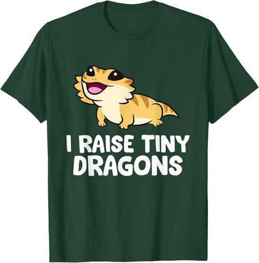 I Raise Tiny Dragons Owner Of Bearded Dragons T-Shirt - T-Shirt | Forest