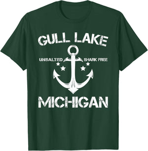 GULL LAKE MICHIGAN Funny Fishing Camping Summer Gift T-Shirt - T-Shirt | Forest