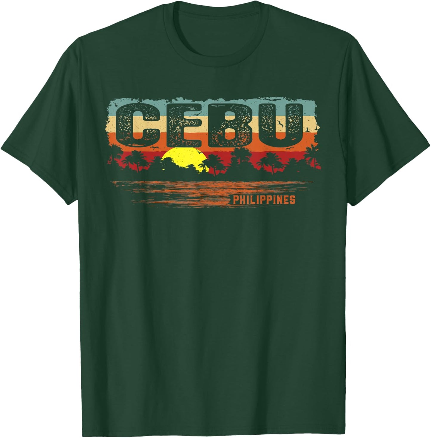 Vintage Sunset Philippines - Cebu T-Shirt - T-Shirt | Forest
