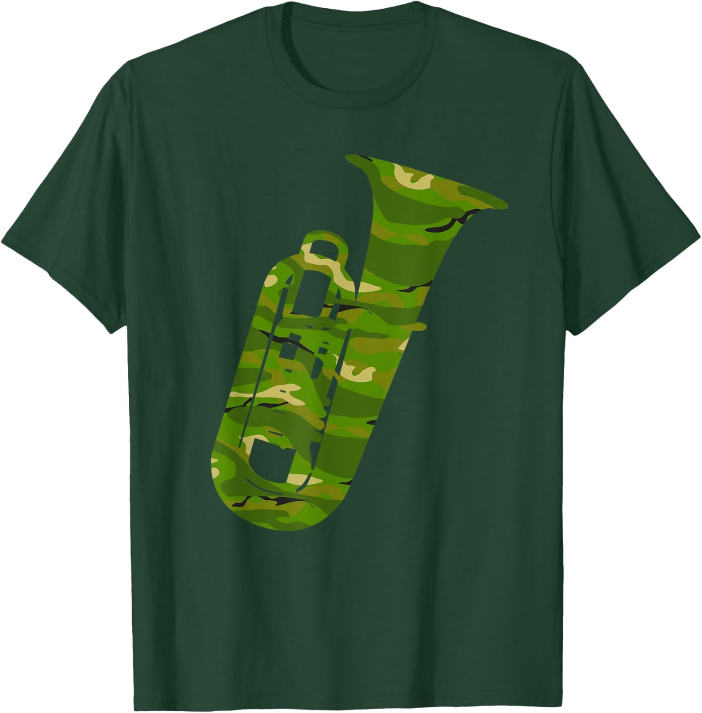 Tuba, Tuba Player, Camo Tuba, Tuba Lover, Tubist, Tuba Camo T-Shirt - T-Shirt | Forest